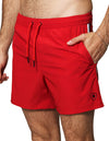 Trajes De Baño Para Hombre Bobois Moda Casuales Bañador Liso Con Cintas A Los Costados G41451 Rojo
