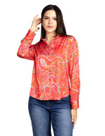 Blusas Para Mujer Camisera Satinada N51110 Rojo