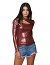 Blusas Para Mujer Bobois Moda Casual Cut Out Metalico Cobre N23140