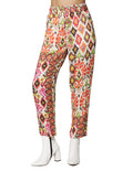 Pantalones Para Mujer Lurex Con Resorte Estampado W43101 Naranja