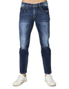 Jeans Para Hombre Bobois Moda Casuales Pantalones De Mezclilla Deslavados Slim Fit J41105 Azul