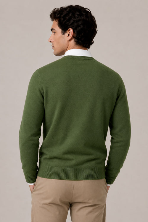 Suéteres Para Hombre Básico de Punto Fino E65301 Militar