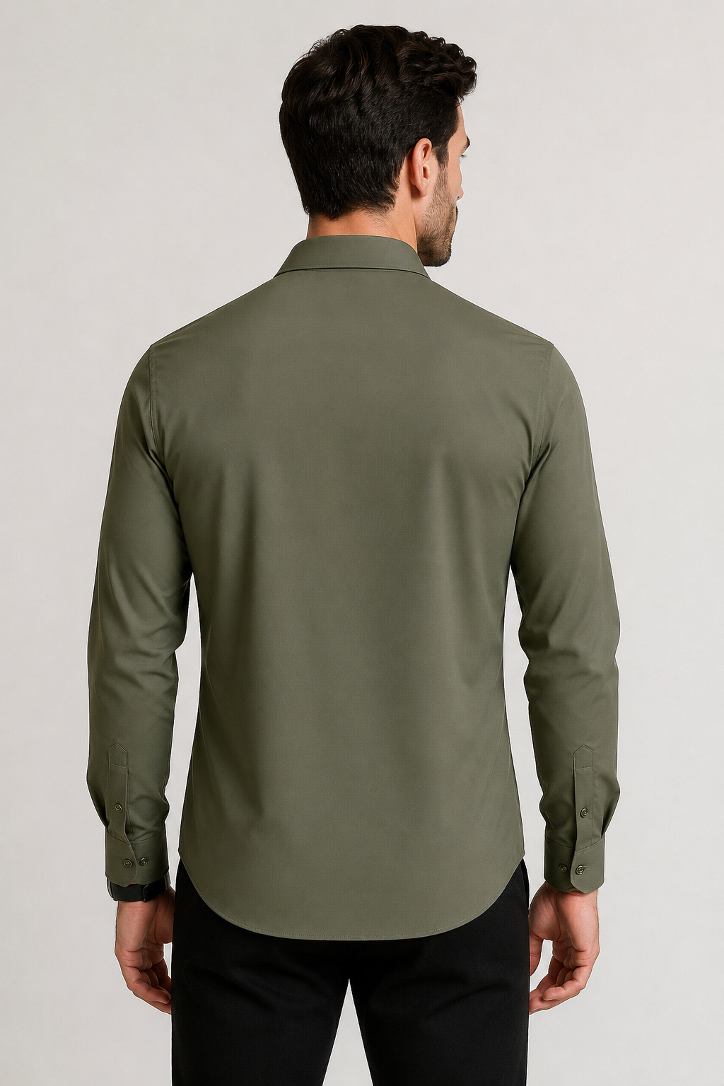 Camisas Para Hombre Super Stretch Sin Arrugas B55401 Verde