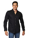 Camisas Para Hombre Bobois Moda Casuales Con Tejido Jacquard De Manga Larga Regular Fit B35112 Negro
