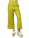 Pantalones Para Mujer Bobois Moda Casuales Corto Liso Basico De Tiro Alto Tipo Lino De Pierna Ancha Wide Leg W41128 Lima