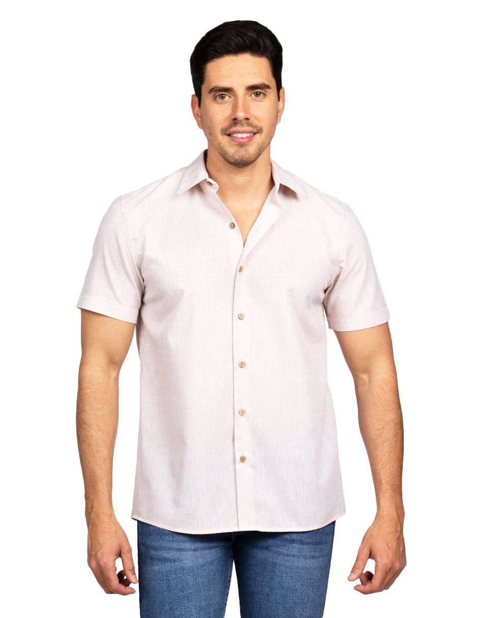 Camisas Para Hombre Estilo Lino B51365 Arena