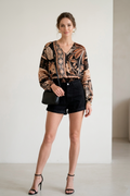 Blusas Para Mujer Cruzada Satinada Fluida N53107 Unico