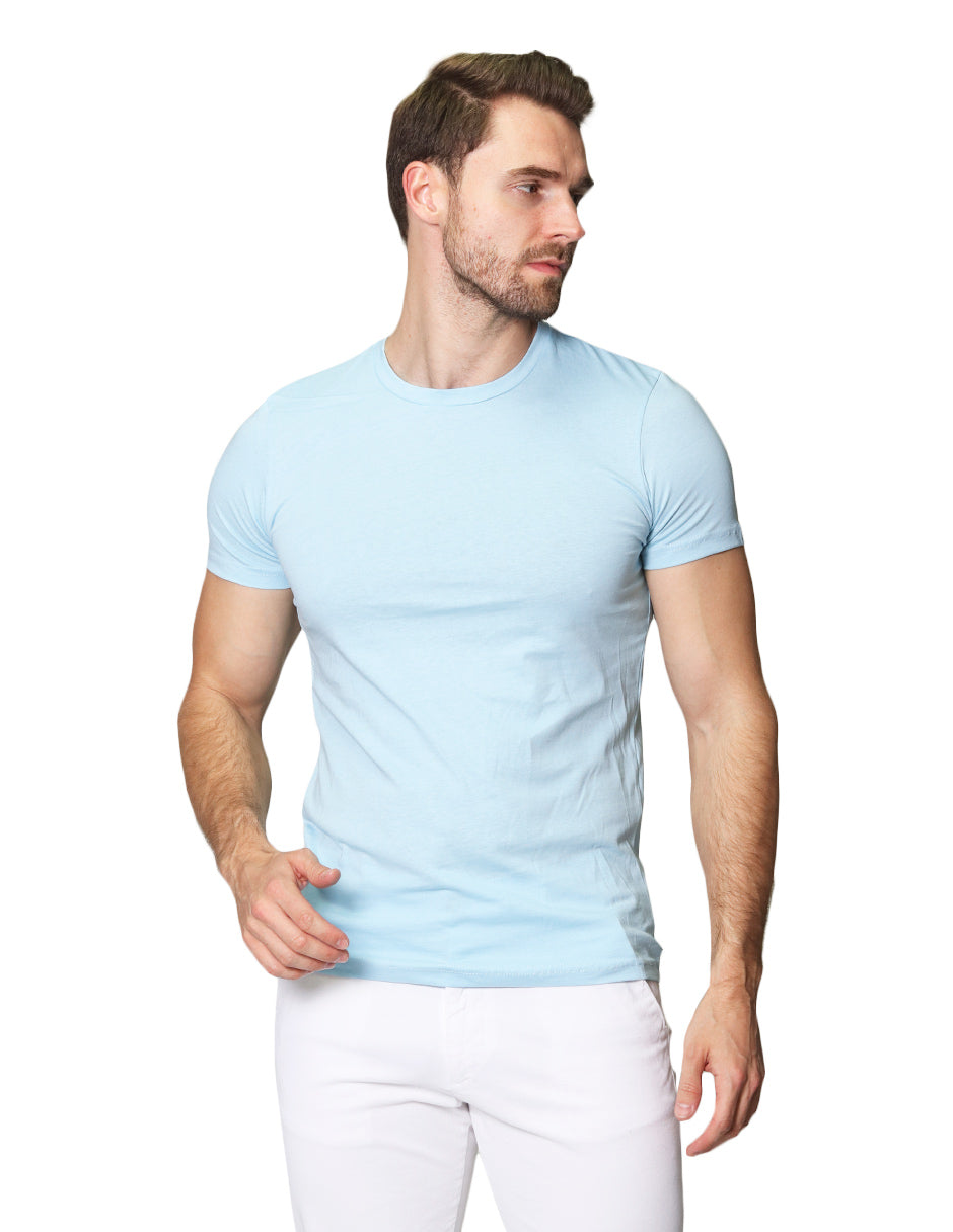 Playeras Para Hombre Cuello Redondo Basica APCR Aqua