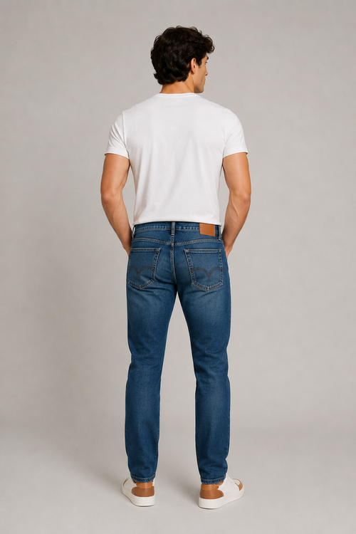 Jeans Para Hombre Mezclilla Slim Urbano J61109 Azul
