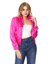 Chamarras Para Mujer Satinada Bomber Jacket Q43102 Fiusha