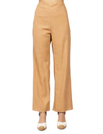 Pantalones Para Mujer Tipo Lino Wide Leg W51116 Camel