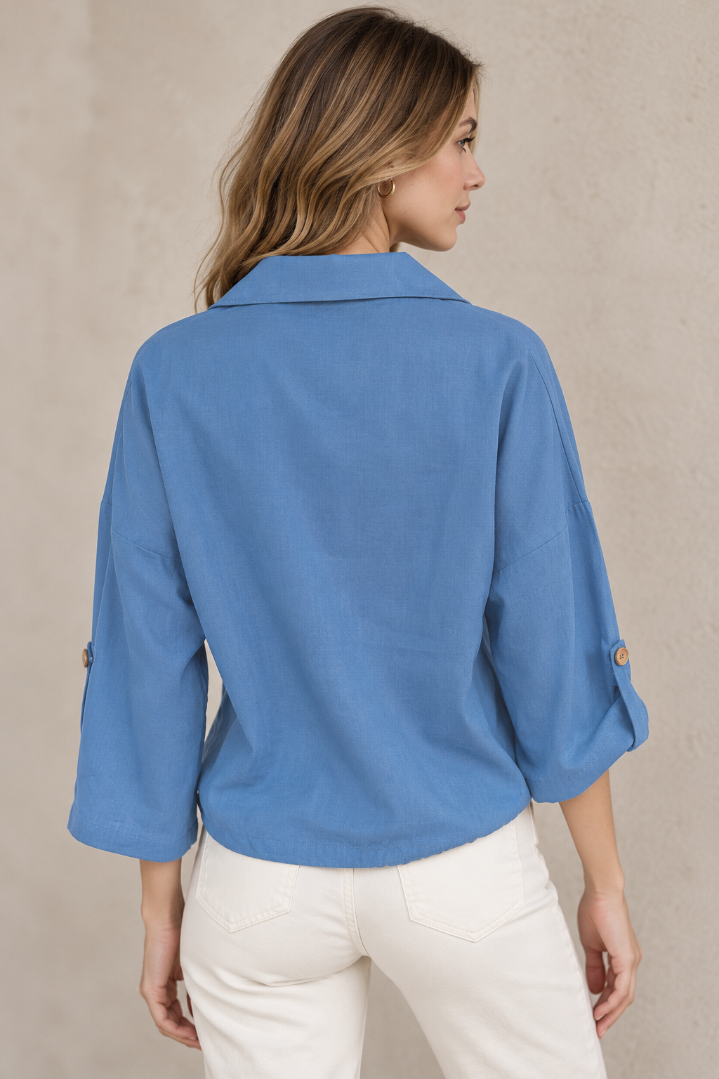 Chamarras Para Mujer Ligera Tipo Lino Q51100 Azul