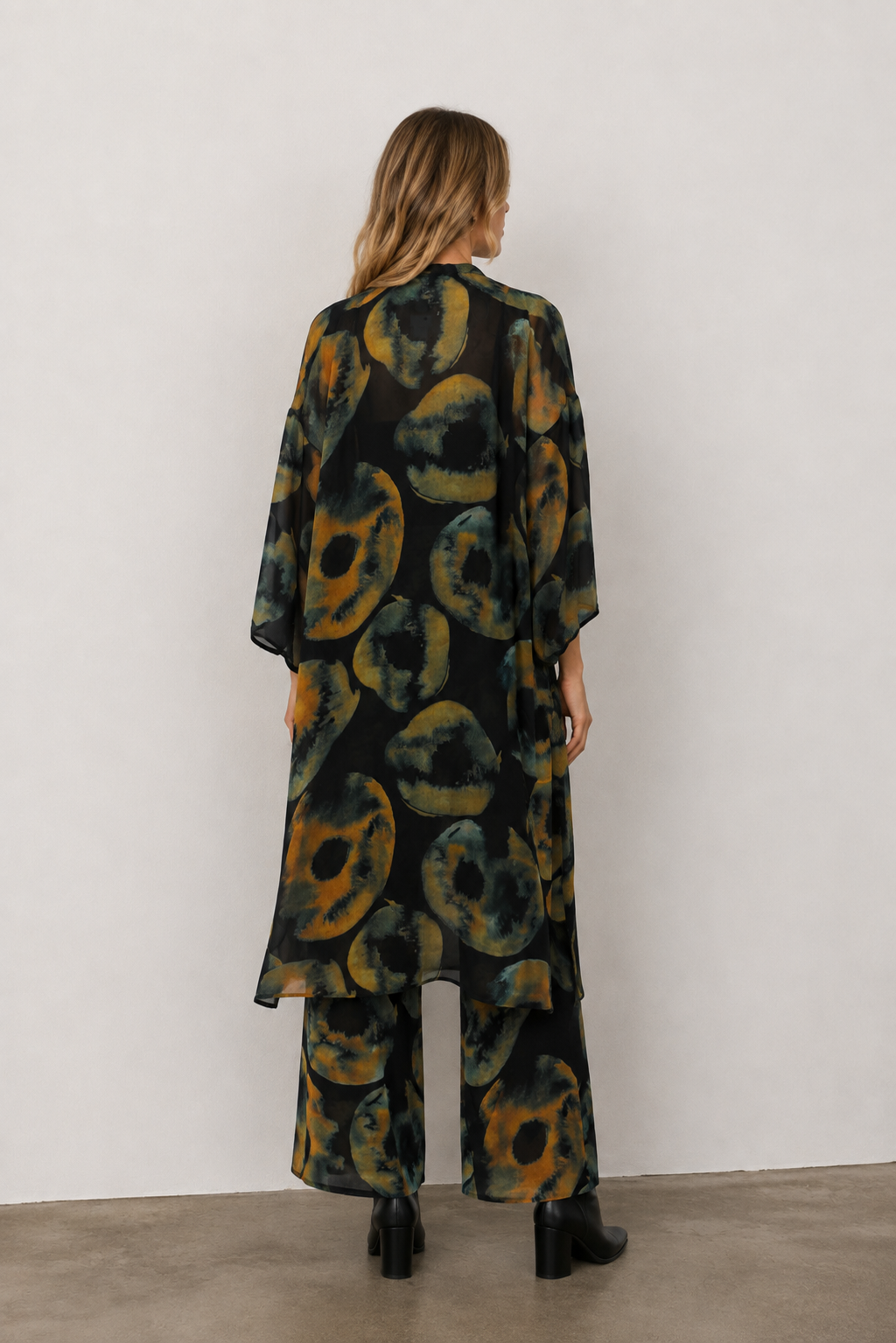 Kimonos Para Mujer Estampado Ligero T63100 Negro