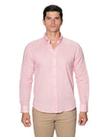 Camisas Hombre Manga Larga Tipo Lino Slim Fit B31322 Rosa Palo