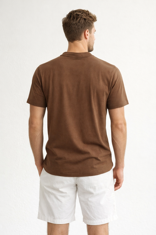 Playeras Polo Para Hombre Cuello Mao Spandex APMAO Cocoa