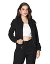 Chamarras Para Mujer Bomber Jacket Corta Q43101 Negro