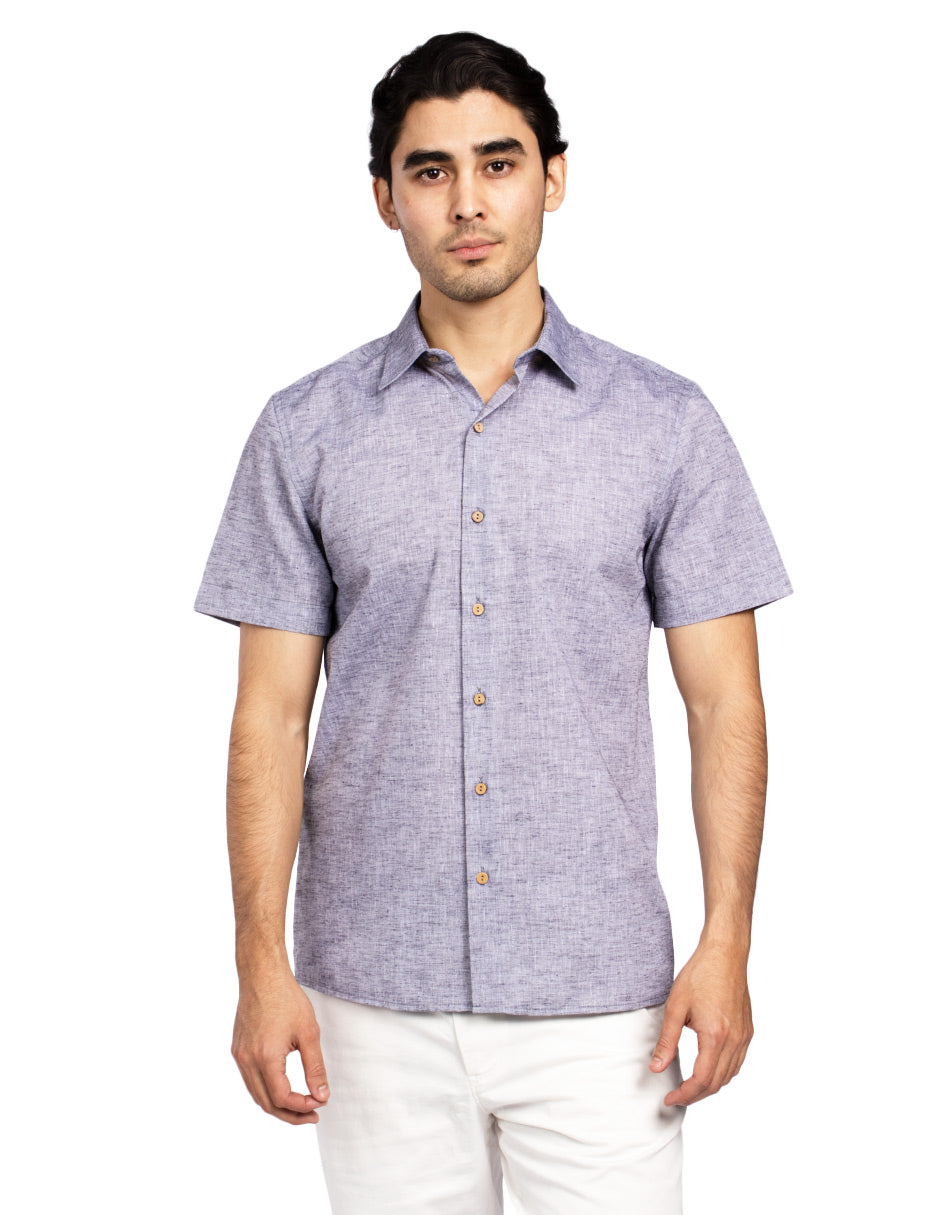 Camisas Para Hombre Estilo Lino B51365 Gris