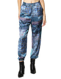 Pantalones Para Mujer Estampado Con Jareta W43111 Azul