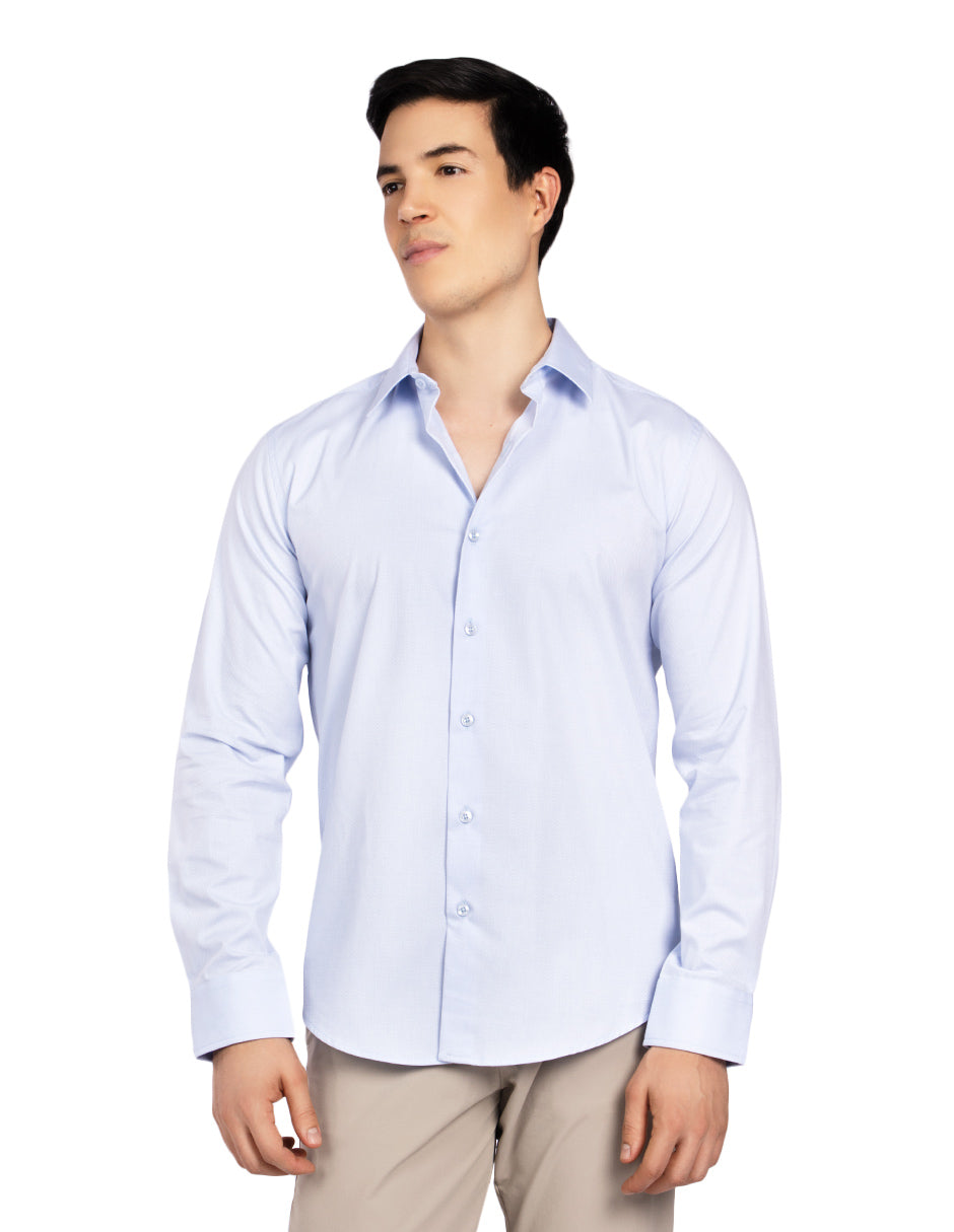 Camisas Para Hombre Regular Fit Stretch B51301 Cielo