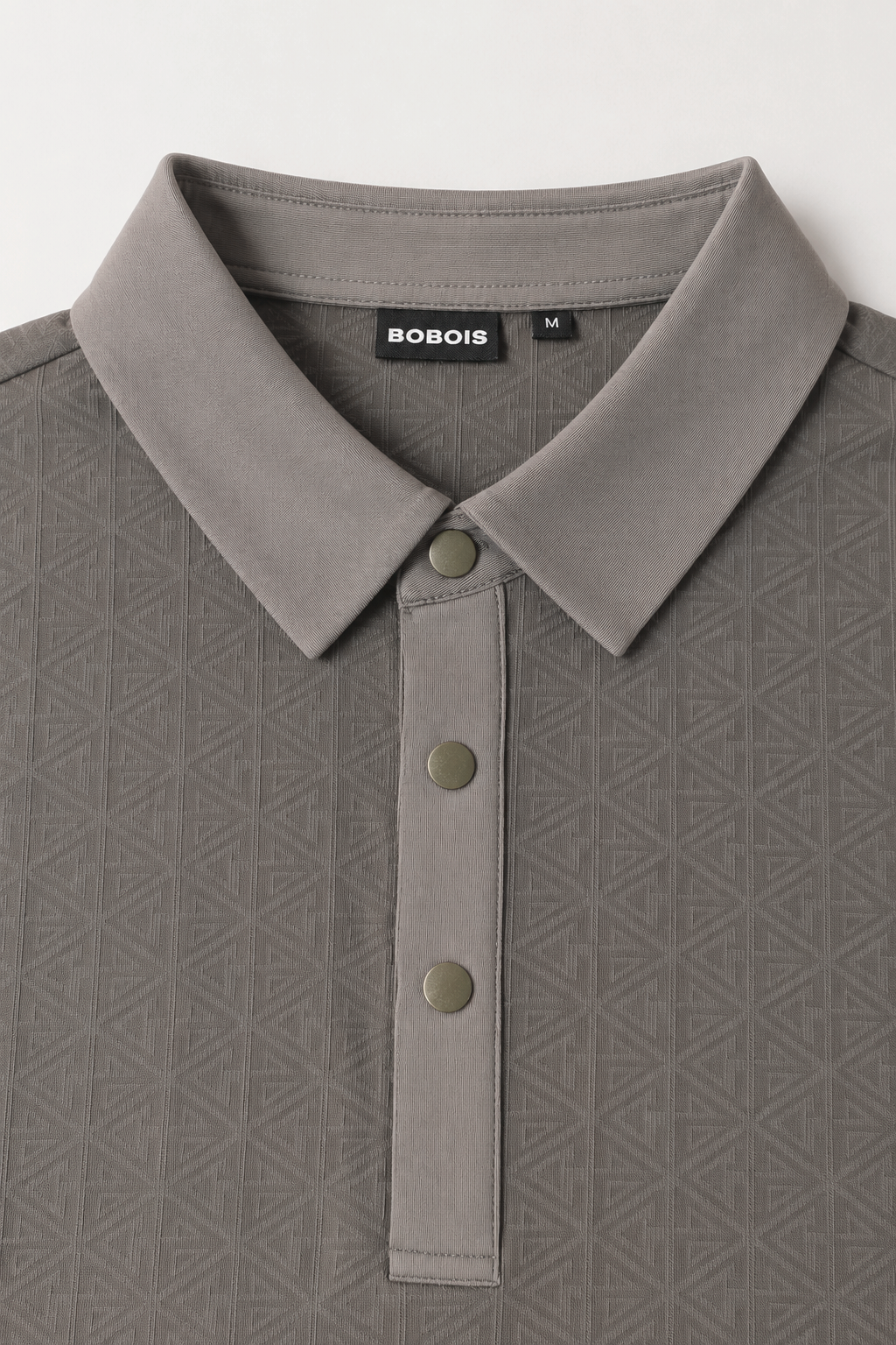 Playeras Polo Para Hombre Con Textura Geométrica Y Manga Corta A65414 Gris