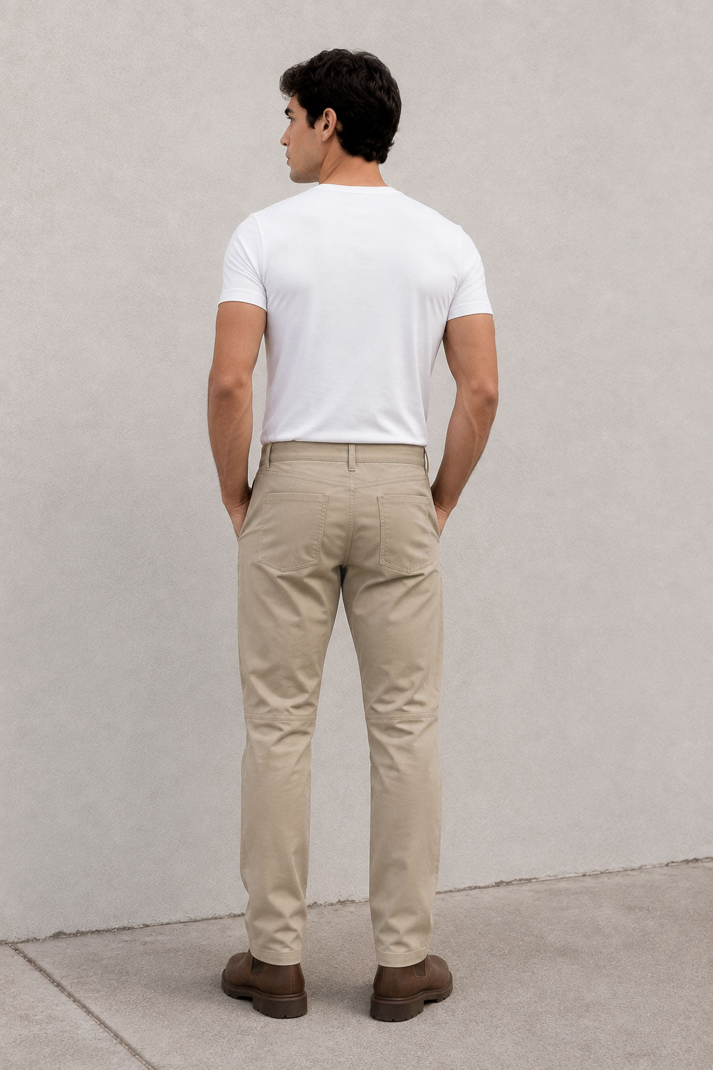 Pantalones Para Hombre Formal Casual Regular Fit GFIVE Kaki