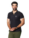 Playeras Polo Para Hombre Lisa Con Cierre A41413 Negro