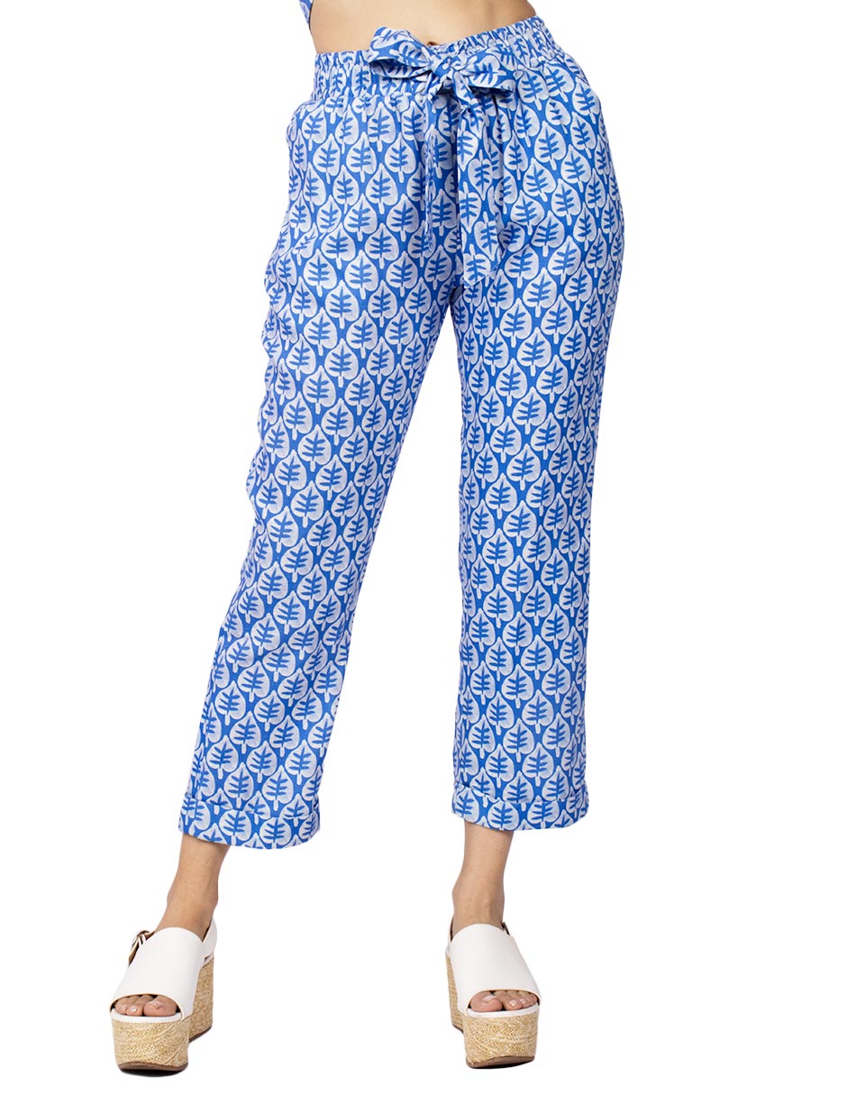 Pantalones Para Mujer Tipo Lino Con Moño W51126 Rey