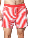 Trajes De Baño Para Hombre Bobois Moda Casuales Bañador Con Estampado De Rayas G41452 Rojo