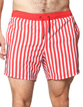 Trajes De Baño Para Hombre Bañador Con Estampado De Rayas G41452 Rojo