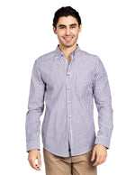Camisas Para Hombre Manga Larga Rayas B45211 Marino