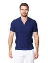 Playeras Polo Para Hombre Tejida Sin Botones A41457 Marino