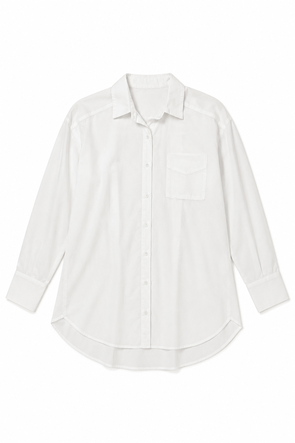 Blusas Para Mujer Camisera Oversize Popelina N61109 Blanco