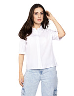 Blusas Para Mujer Camisera Fluida N51106 Blanco