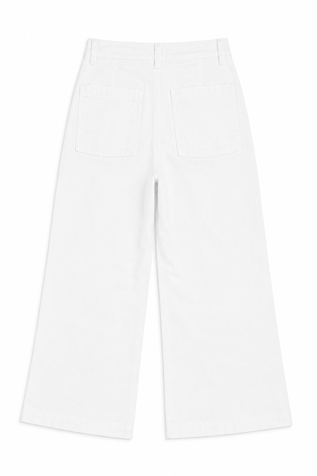 Jeans Para Mujer Wide Leg Amplio Con Pespunte V61103 Blanco