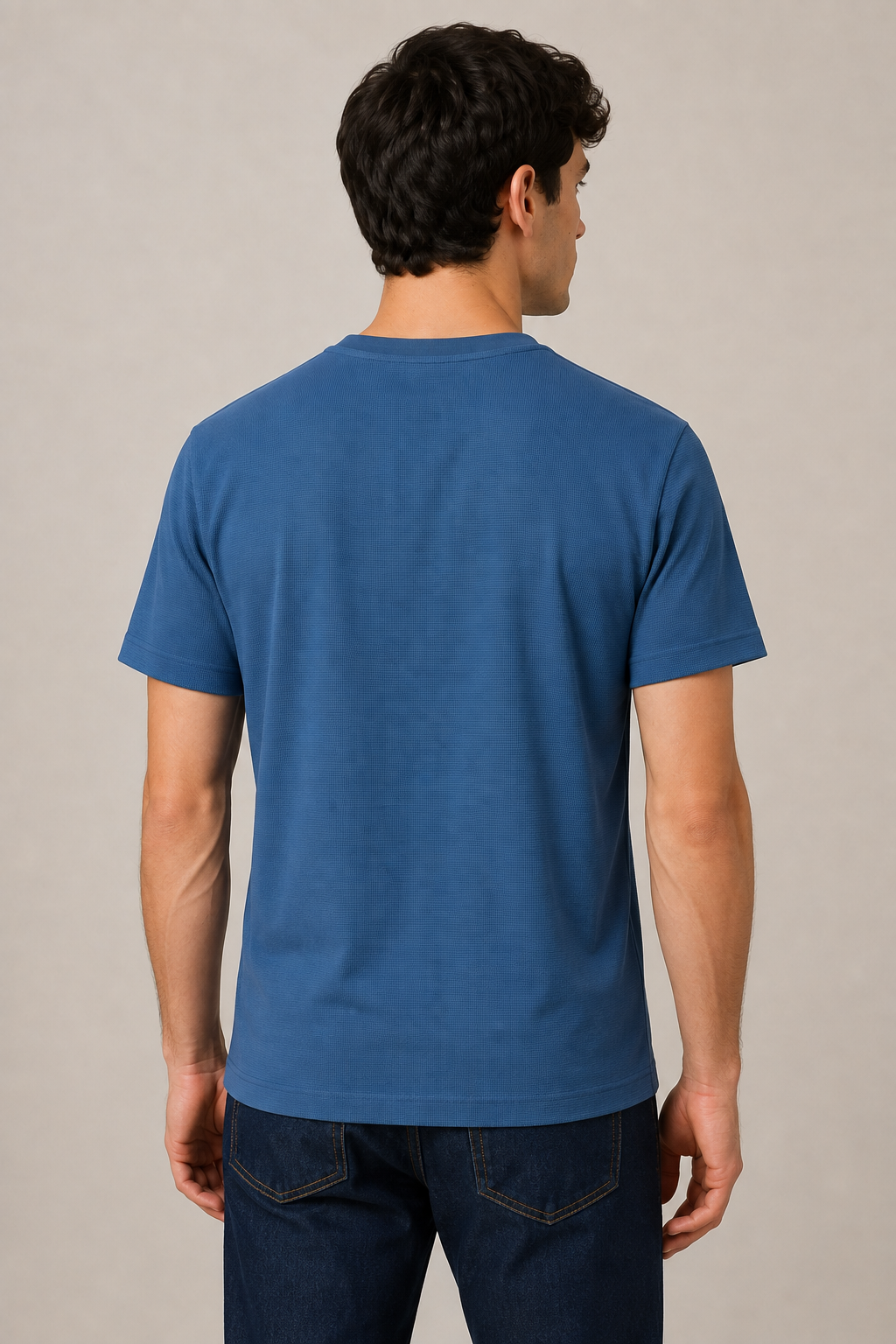 Playera para Hombre Cuello Redondo Antiarrugas Sport Transpirable A61405 Azul