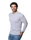 Playeras Para Hombre Bobois Moda Casuales De Manga Larga Basica Lisa Cuello Redondo Slim Fit A35302 Jaspe