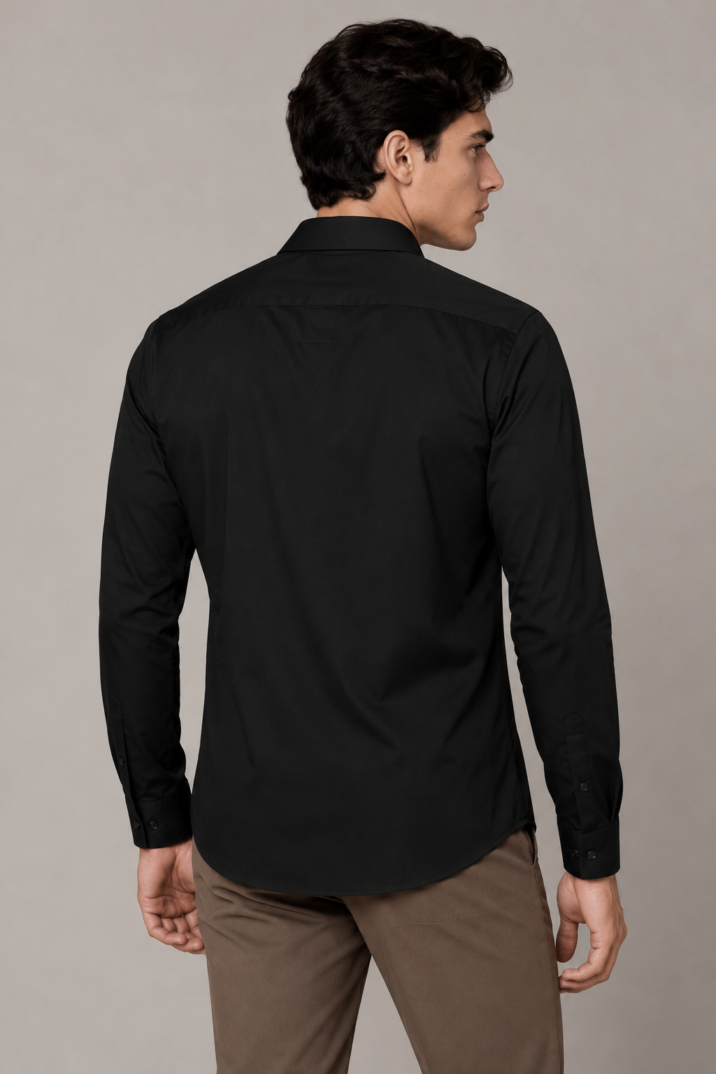 Camisas Para Hombre Super Stretch Sin Costuras B65405 Negro
