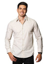 Camisas Hombre Bobois Casuales De Manga Larga Lisa Tejida Tipo Lino Regular Fit B35302 Arena
