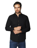 Camisas Para Hombre Manga Larga Lisa B45101 Negro