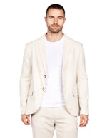 Blazers Para Hombre Casuales De Lino F51301 Natural