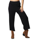 Pantalones Para Mujer Bobois Moda Casuales Comodo De Tiro Alto Amplio Pesquero Acampado De Pierna Suelta Wide Leg Acanalado W33115 Negro