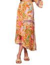 Faldas Para Mujer Bobois Moda Casuales Midi Larga Estampada Floral Satinada Asimetrica X31103 Unico