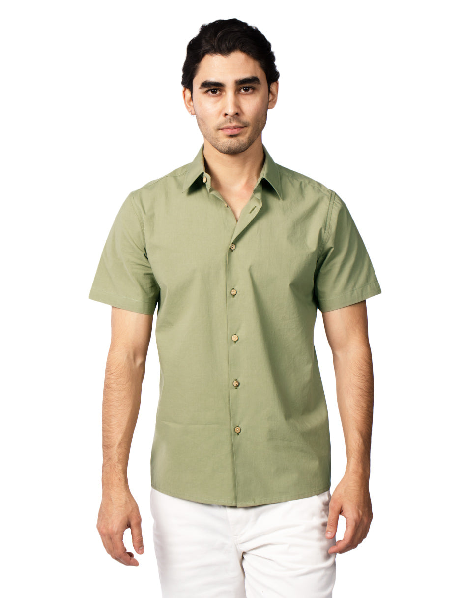 Camisas Para Hombre Regular Fit Recta B51352 Olivo