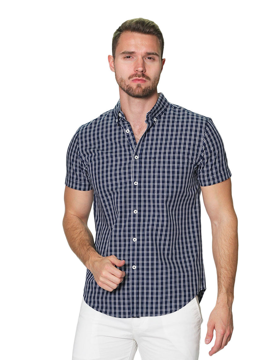 Camisas Hombre Bobois Casuales Moda Manga Corta Cuadros Regular Fit B3 –  BOBOIS