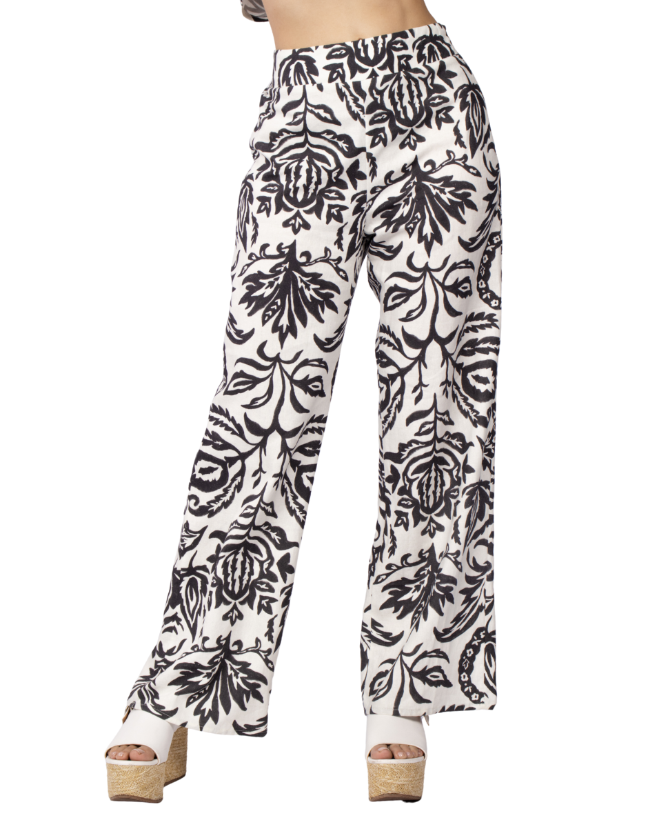 Pantalones Para Mujer Wide Leg Floreados W51122 Unico
