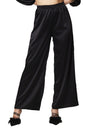 Pantalones Para Mujer Satinado Acampanado Wide Leg W43118 Negro