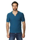 Playeras Polo Para Hombre Tejida Sin Botones A41457 Teal