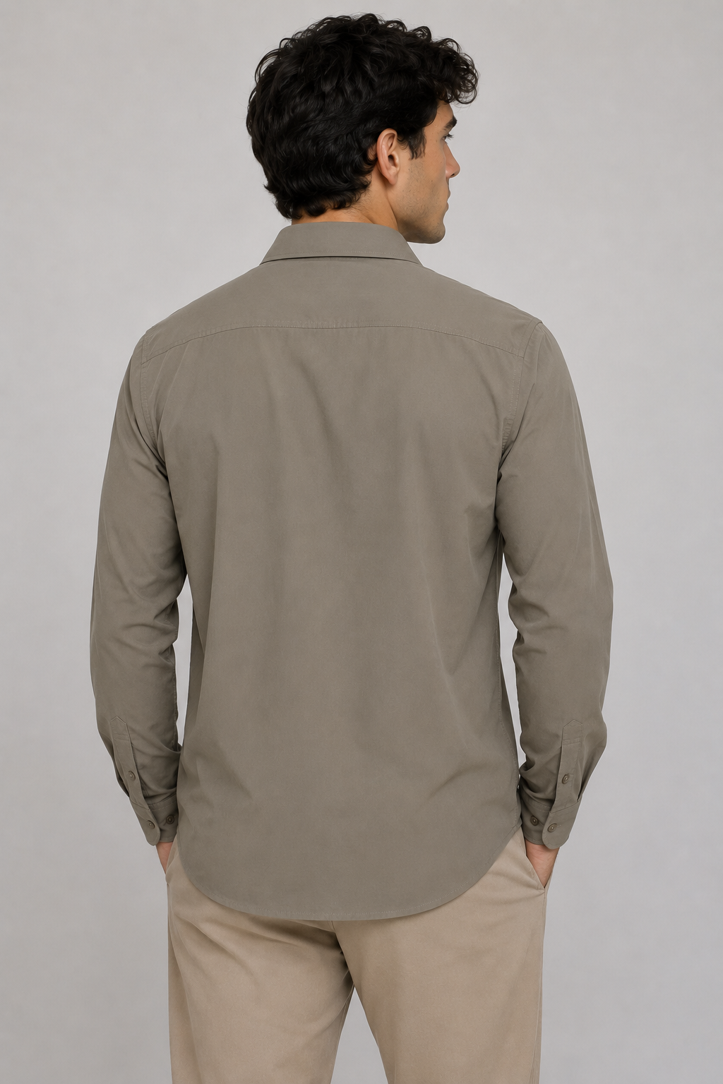 Camisas Para Hombre Super Stretch Non Iron B55410 Kaki