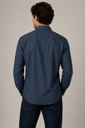 Camisas Para Hombre Manga Larga Cuadros B45307 Indigo
