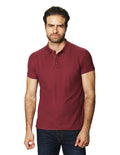 Playeras Polo Para Hombre Manga Corta Basica Bordado APOLOB Burdeos